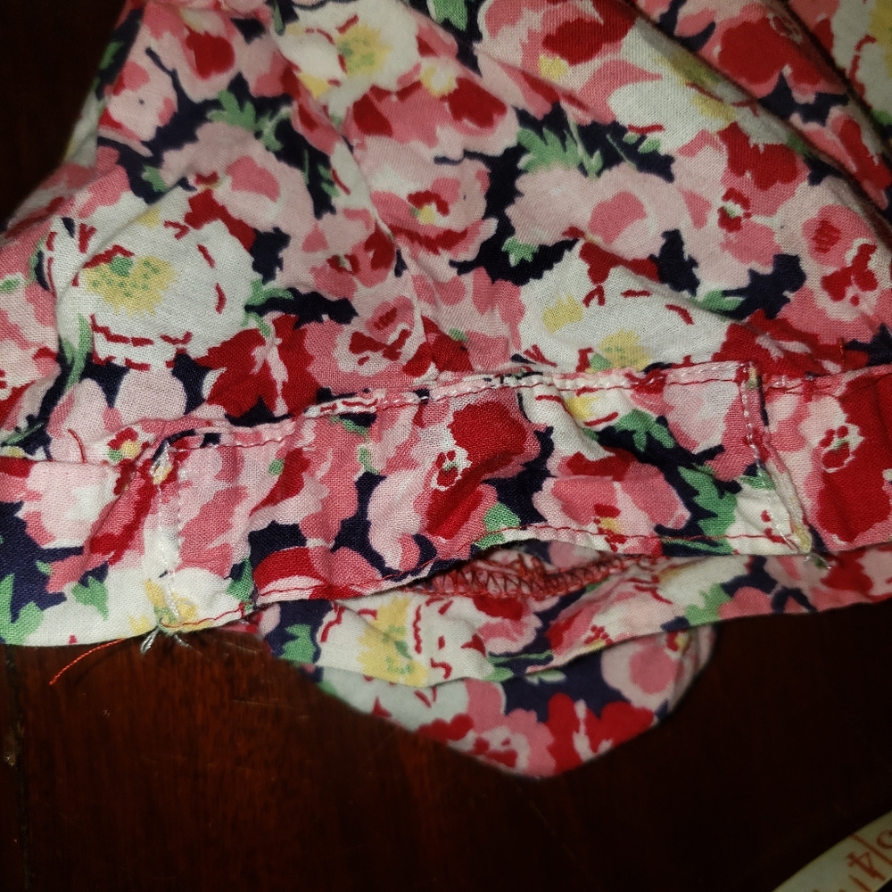 LAURA ASHLEY Vintage 80s Puff Sleeve Red Floral Button Up Dress 30" Waist 10 - Picture 14 of 14